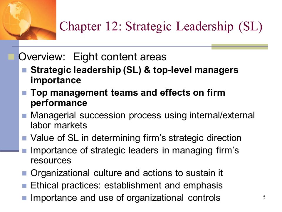 Level 7 in Strategic Management and Leadership
